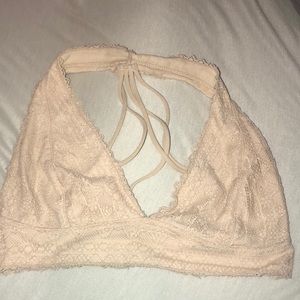 cream lacy bralette